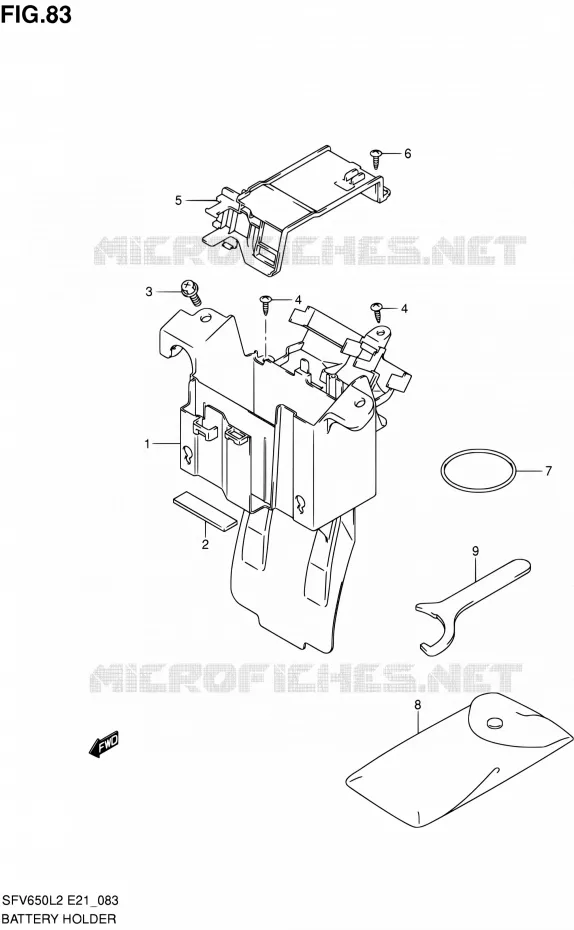 ACCU BOX - TOOLS (SFV650UL2 E21) Suzuki MOTO 650 GLADIUS 2012  SFV650UL2(E24)