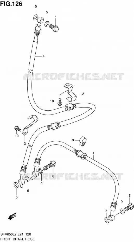 FRONT REMSLANG (SFV650UL2 E21) Suzuki MOTO 650 GLADIUS 2012  SFV650UL2(E24)