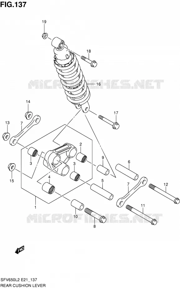 SCHOKBREKER AANEENSCHAKELING Suzuki MOTO 650 GLADIUS 2012  SFV650UL2(E24)