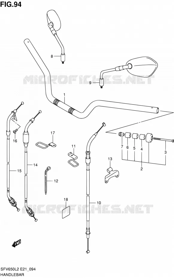 STUUR (SFV650UAL2 E21) Suzuki MOTO 650 GLADIUS 2012  SFV650UL2(E24)