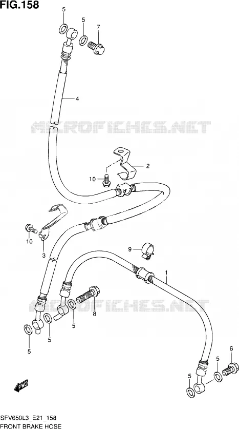 FRONT REMSLANG (SFV650UL3 E24) Suzuki MOTO 650 GLADIUS 2013  SFV650U L3 (E21)