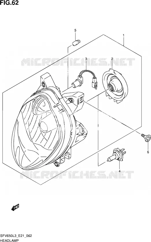 KOPLAMP (SFV650AL3 E21) Suzuki MOTO 650 GLADIUS 2013  SFV650U L3 (E21)