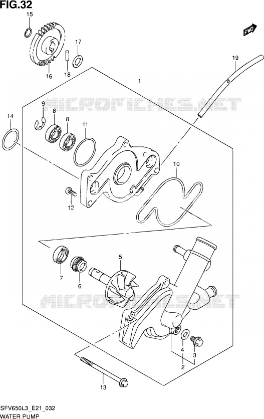 WATERPOMP Suzuki MOTO 650 GLADIUS 2013  SFV650U L3 (E21)
