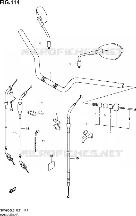 STUUR (SFV650L3 E21) Suzuki MOTO 650 GLADIUS 2013  SFV650U L3 (E24)