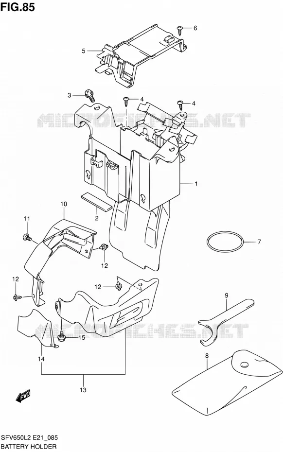 ACCU BOX - TOOLS (SFV650AL2 E21) Suzuki MOTO 650 GLADIUS 2012  SFV650UAL2(E21)