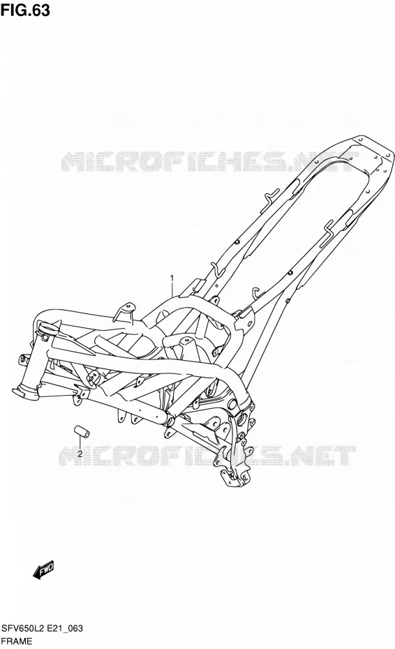FRAME (SFV650L2 E21) Suzuki MOTO 650 GLADIUS 2012  SFV650UAL2(E21)