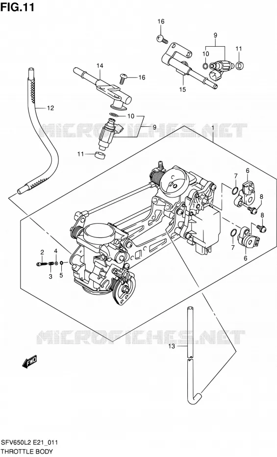 GASKLEPHUIS Suzuki MOTO 650 GLADIUS 2012  SFV650UAL2(E21)