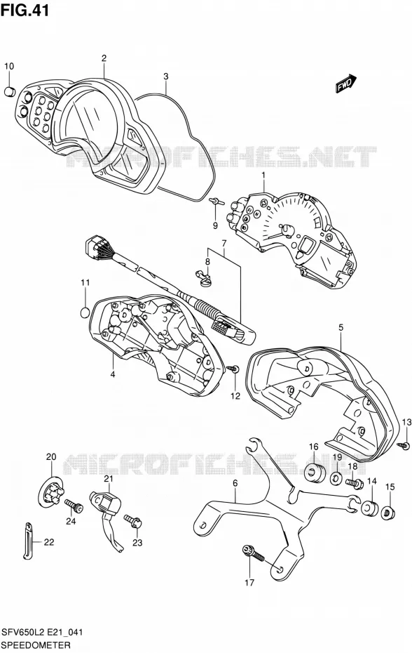 SNELHEIDSMETER (SFV650AL2 E21) Suzuki MOTO 650 GLADIUS 2012  SFV650UAL2(E21)