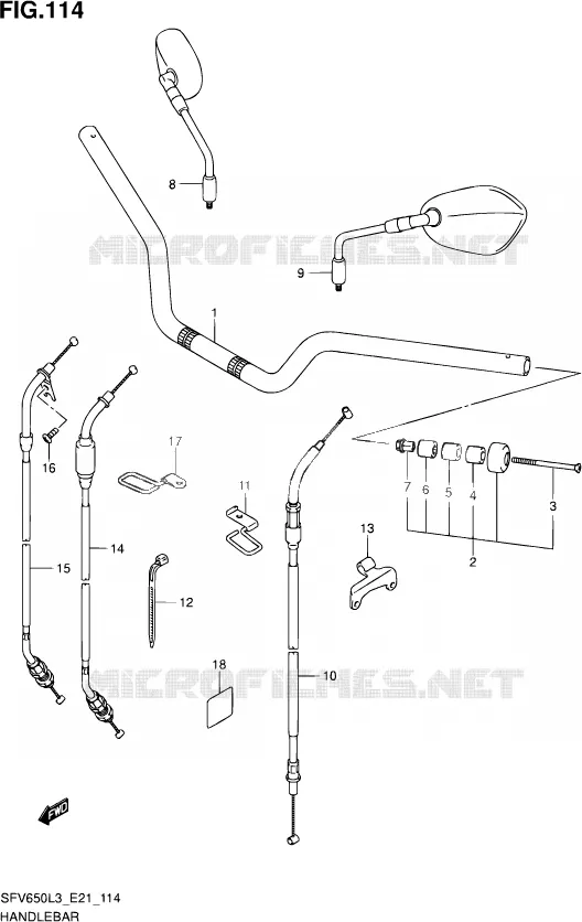 STUUR (SFV650L3 E21) Suzuki MOTO 650 GLADIUS 2013  SFV650UA L3 (E21)
