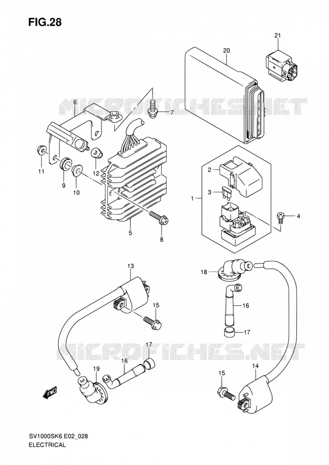 ELEKTRISCH (SV1000/U1/U2) Suzuki MOTO 1000 SV 2007  SV1000SK7(E24)