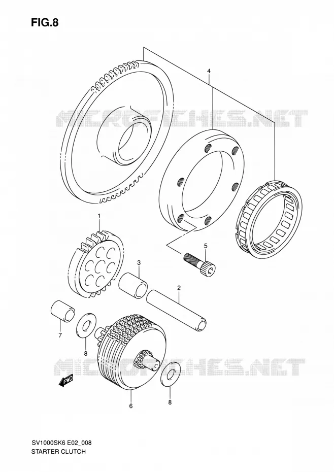 STARTMOTOR CLUTCH Suzuki MOTO 1000 SV 2007  SV1000SK7(E24)