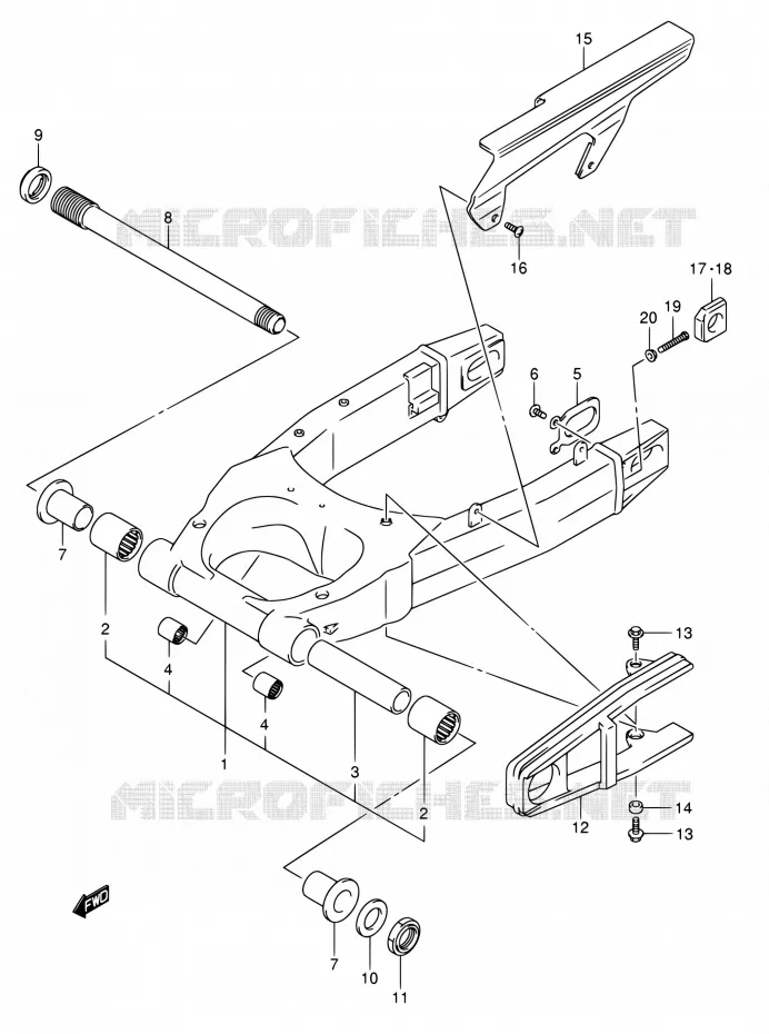 SWINGARM (MODELE K5) Suzuki MOTO 1000 SV 2005  SV1000S1ZK5