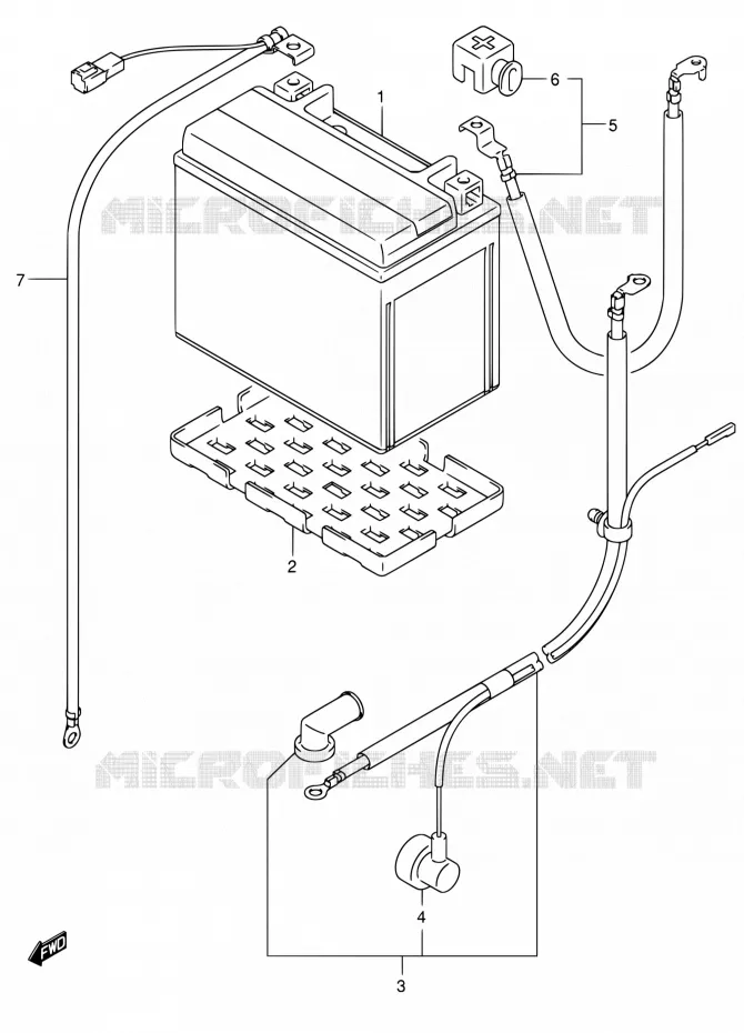 ACCU (SV1000/U1/U2) Suzuki MOTO 1000 SV 2005  SV1000S2ZK5
