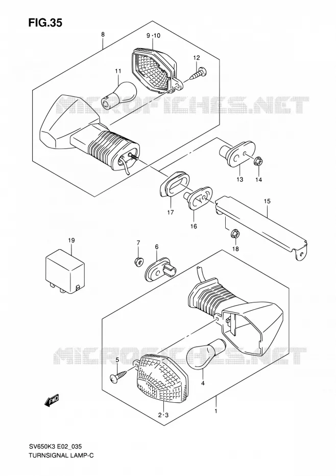 INDICATOREN (NOTE) Suzuki MOTO 650 SV 2003  SV650K3