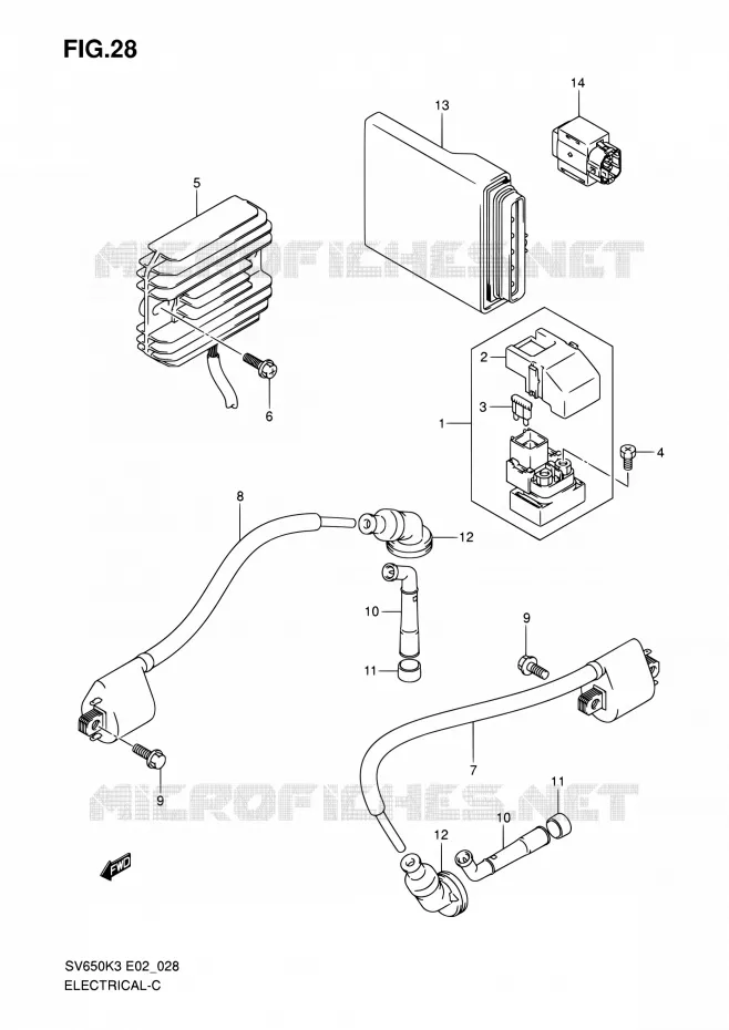 ELEKTRISCH (MODEL K3/K4/K5/K6) Suzuki MOTO 650 SV 2004  SV650 K4