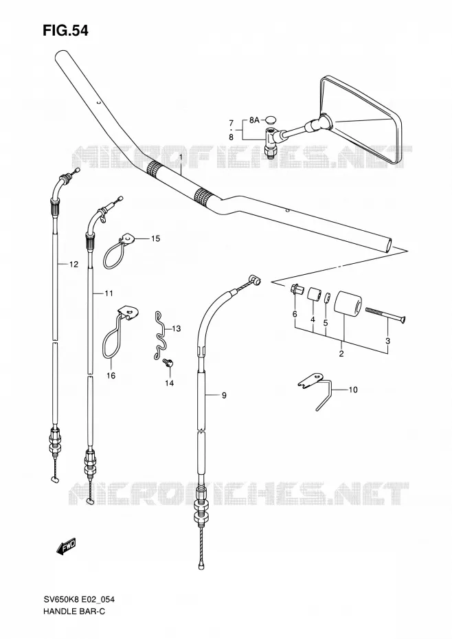 STUUR (WITHOUT COWLING) Suzuki MOTO 650 SV 2008  SV650K8(E19)