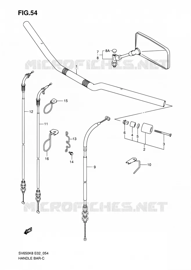 STUUR (WITHOUT COWLING) Suzuki MOTO 650 SV 2008  SV650AK8(E24)