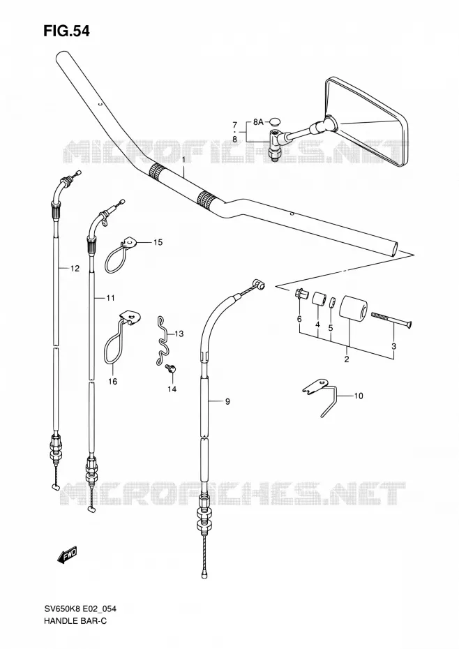 STUUR (WITHOUT COWLING) Suzuki MOTO 650 SV-S 2009  SV650SK9(E19)