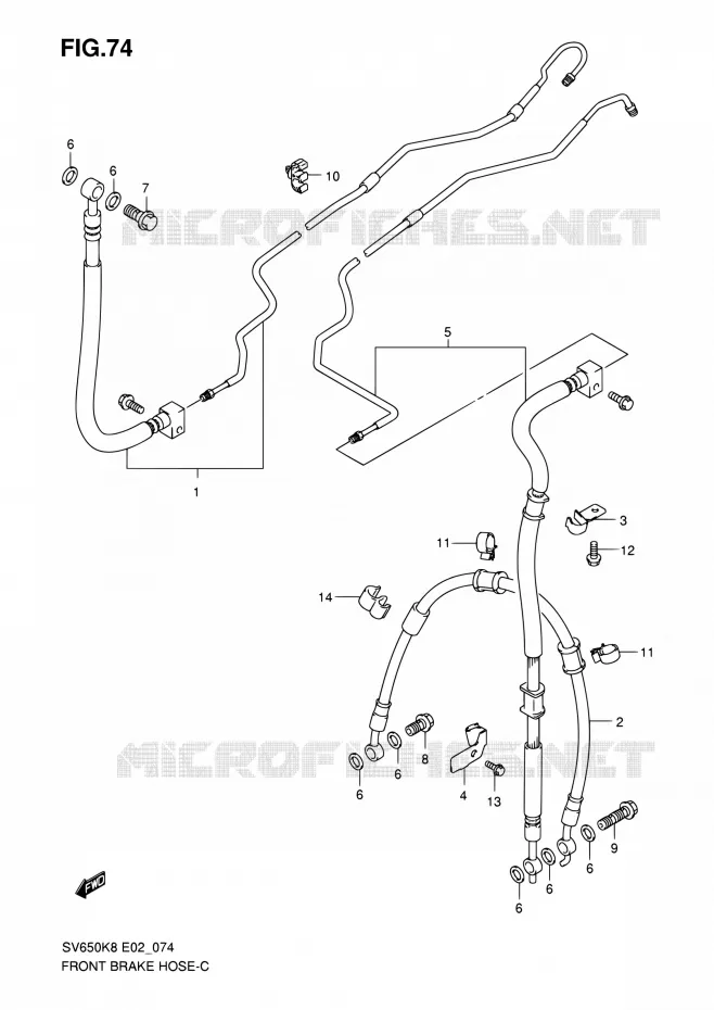 FRONT REMSLANG (SEE NOTE) Suzuki MOTO 650 SV-S 2009  SV650SK9(E24)