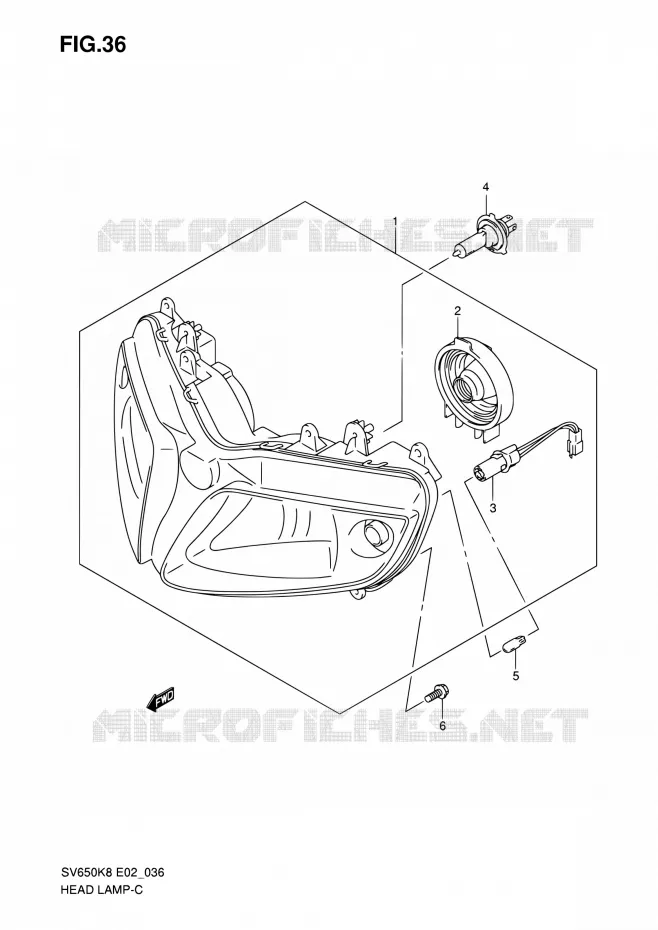 KOPLAMP (VOIR NOTE) Suzuki MOTO 650 SV 2010  SV650SL0(E24)