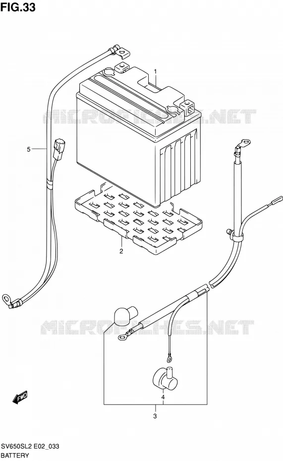 ACCU (SV650SAL2 E24) Suzuki MOTO 650 SV 2012  SV650SL2(E24)