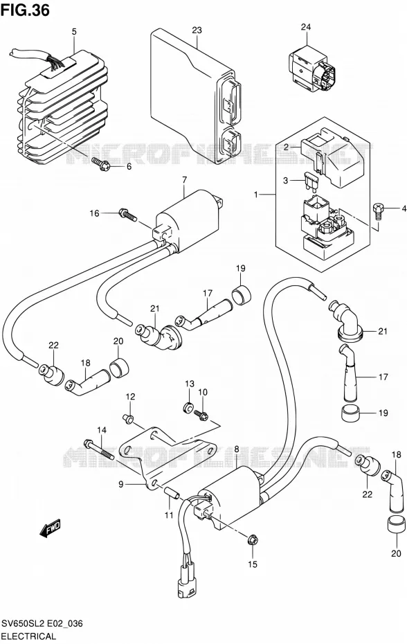 ELEKTRISCH (SV650SUL2 E24) Suzuki MOTO 650 SV 2012  SV650SL2(E24)