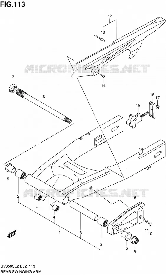 SWINGARM (SV650SAL2 E24) Suzuki MOTO 650 SV 2012  SV650SL2(E24)