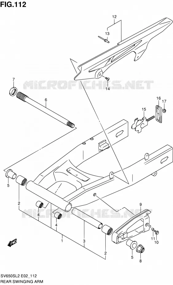 SWINGARM (SV650SUL2 E24) Suzuki MOTO 650 SV 2012  SV650SL2(E24)