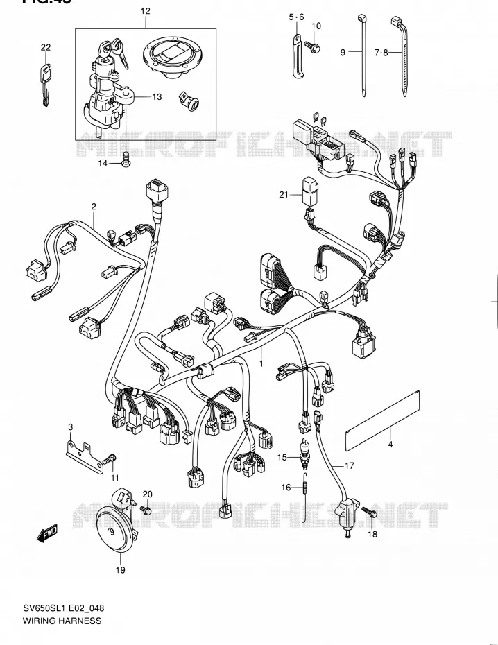 BEDRADING (SV650SL1 E02) Suzuki MOTO 650 SV 2011  SV650SAL1(E24)
