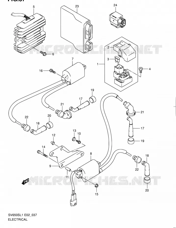 ELEKTRISCH (SV650SUL1 E24) Suzuki MOTO 650 SV 2011  SV650SAL1(E24)