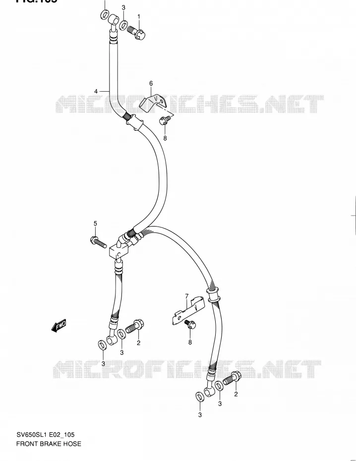 FRONT REMSLANG (SV650SUL1 E24) Suzuki MOTO 650 SV 2011  SV650SAL1(E24)