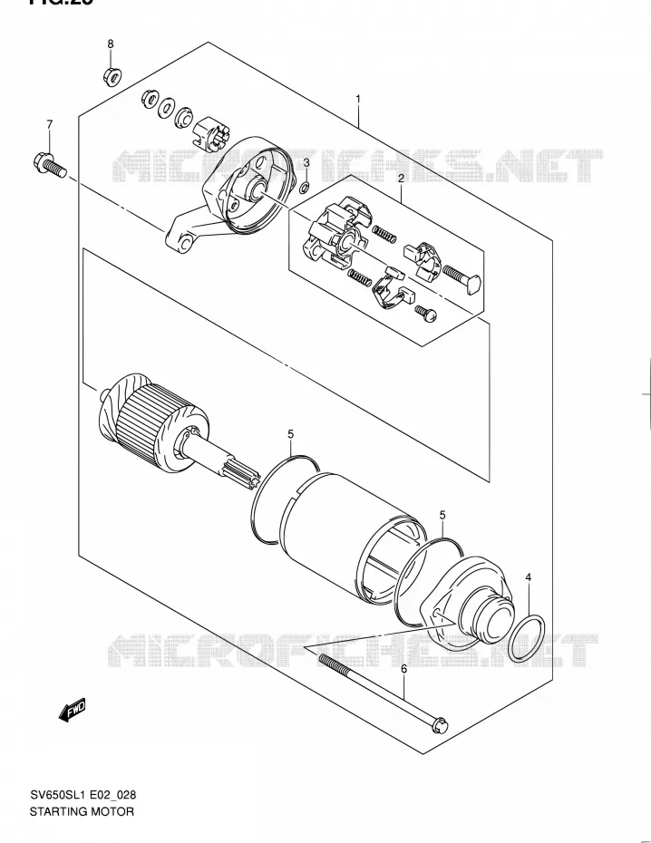 STARTMOTOR Suzuki MOTO 650 SV 2011  SV650SAL1(E24)