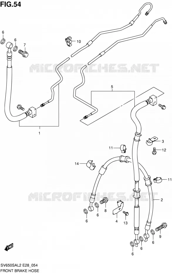 FRONT REMSLANG Suzuki MOTO 650 SV-S 2012  SV650SA L2 (E03,E28,E33)