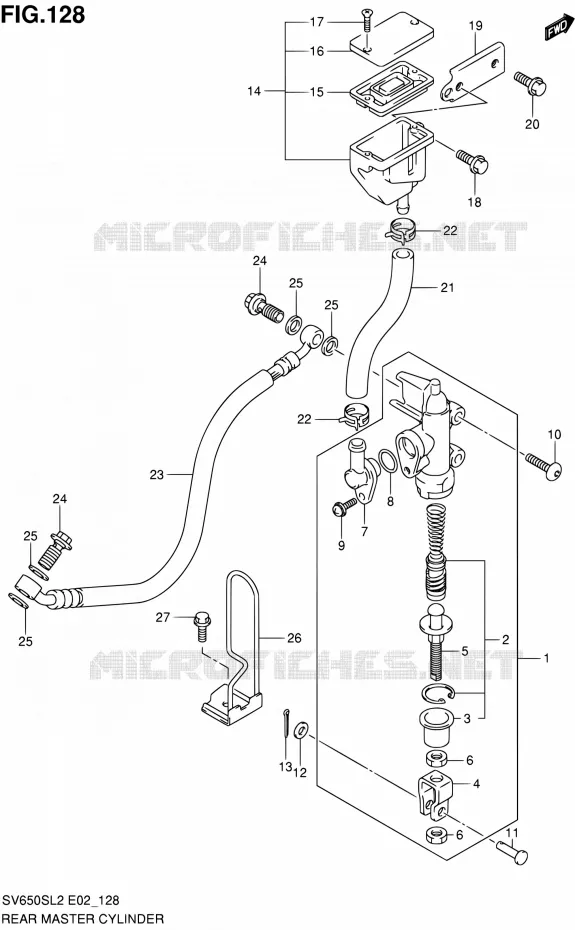 ACHTER HOOFDREMCILINDER (SV650SUL2 E24) Suzuki MOTO 650 SV 2012  SV650SAL2(E24)