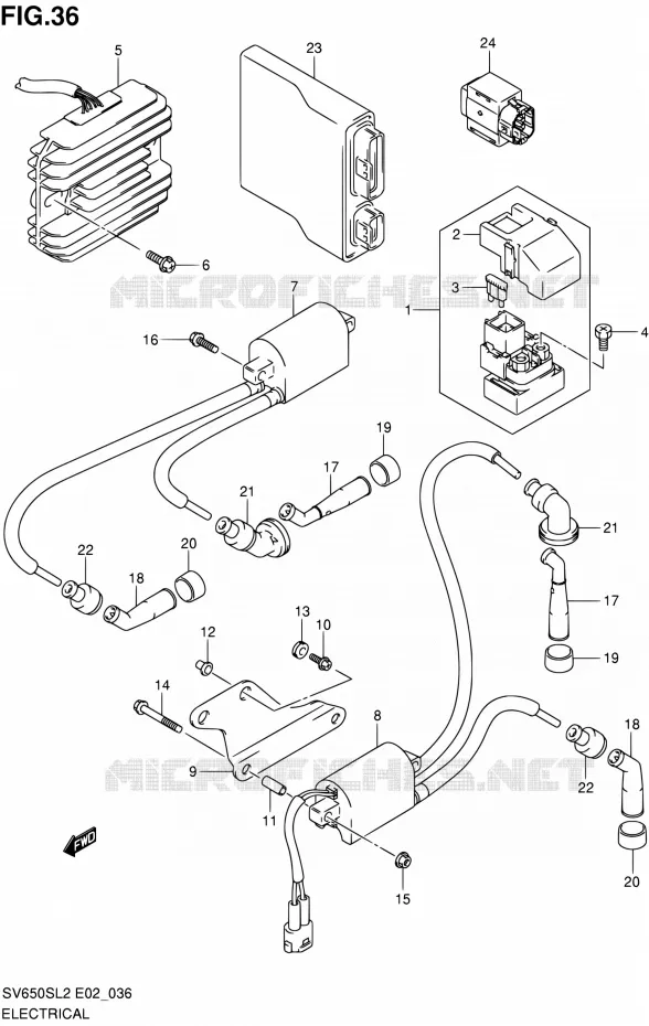 ELEKTRISCH (SV650SUL2 E24) Suzuki MOTO 650 SV 2012  SV650SAL2(E24)