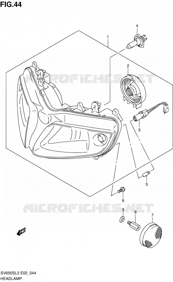KOPLAMP (SV650SUL2 E24) Suzuki MOTO 650 SV 2012  SV650SAL2(E24)