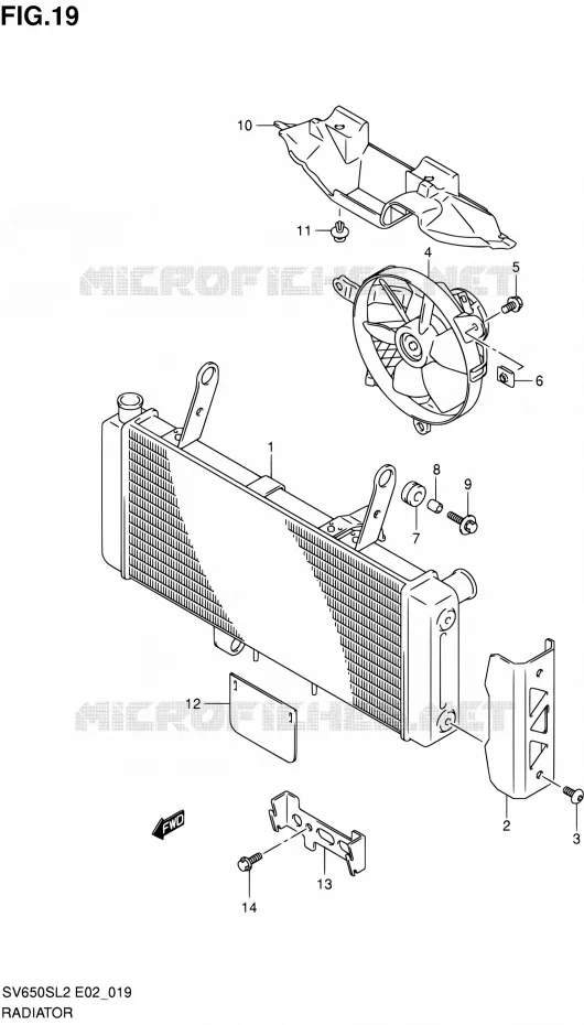 RADIATOR Suzuki MOTO 650 SV 2012  SV650SAL2(E24)