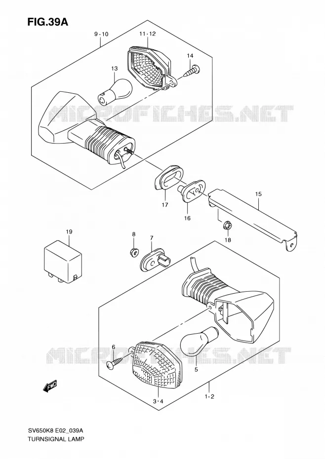 INDICATOREN (SV650SK9/SAK9/SUK9/SUAK9/SL0/SAL0/SUL0/ASUL0) Suzuki MOTO 650 SV 2008  SV650SUK8(E19)