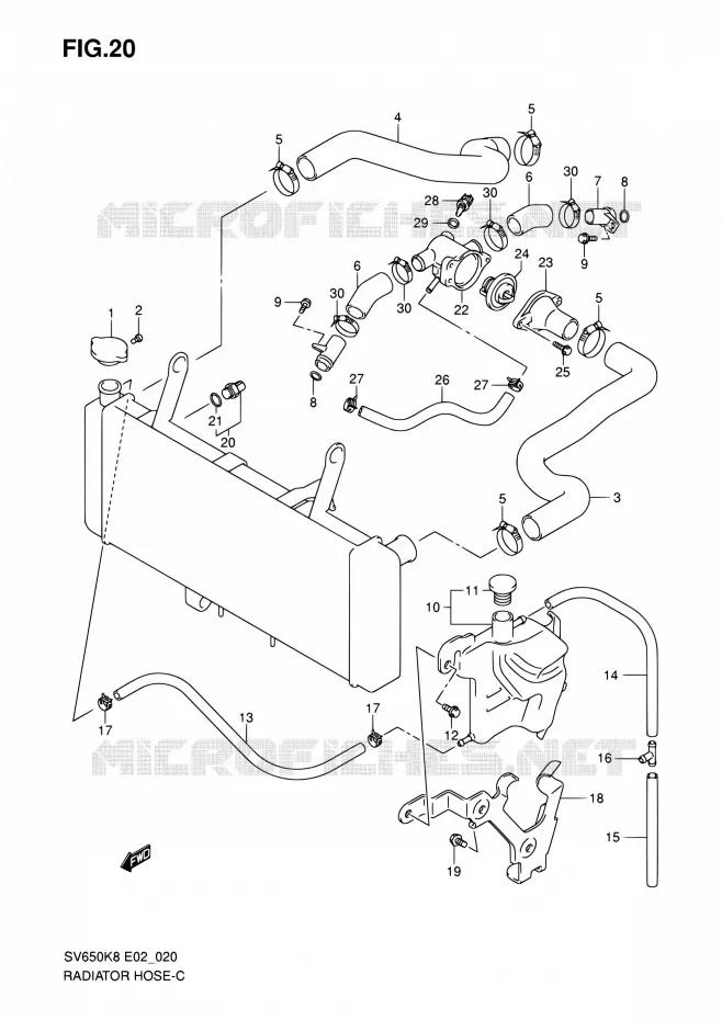 RADIATOR SLANG Suzuki MOTO 650 SV-S 2009  SV650SUK9(E19)