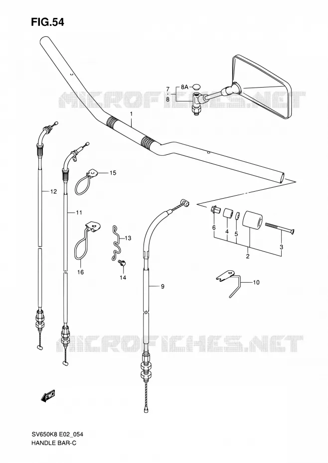 STUUR (WITHOUT COWLING) Suzuki MOTO 650 SV 2010  SV650SUL0(E19)
