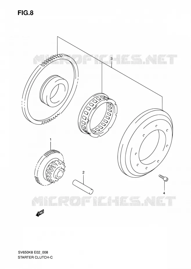 STARTMOTOR CLUTCH Suzuki MOTO 650 SV 2008  SV650SUAK8(E19)