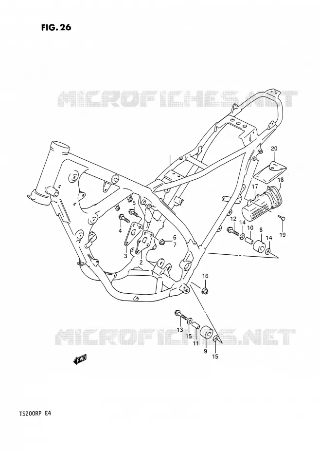 FRAME Suzuki MOTO 200 TS-R 1992  TS200R N (E02,E04,E24)