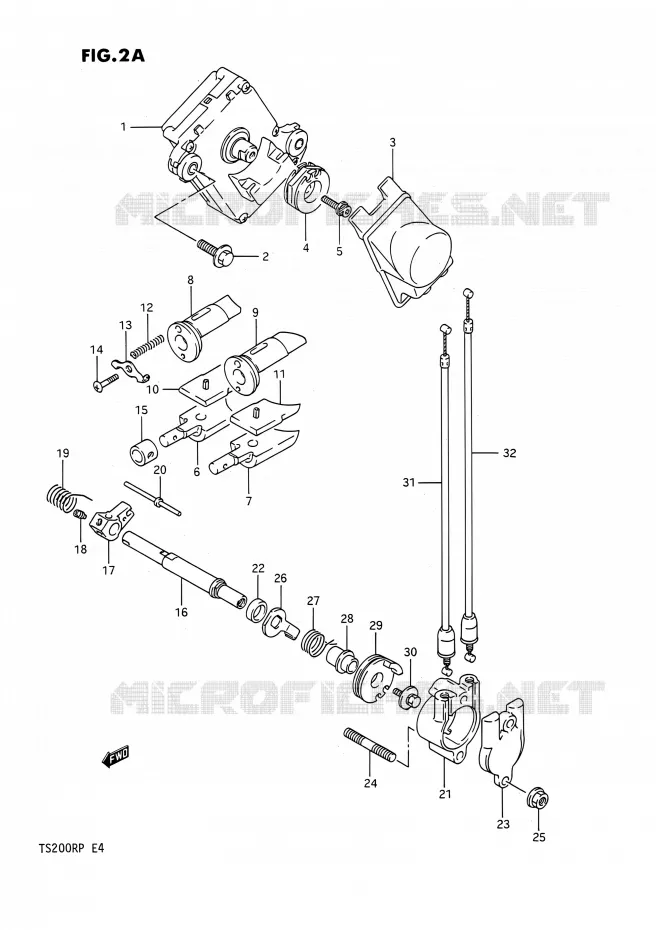 UITLAATKLEP (E.NO.110943%) Suzuki MOTO 200 TS-R 1992  TS200R N (E02,E04,E24)