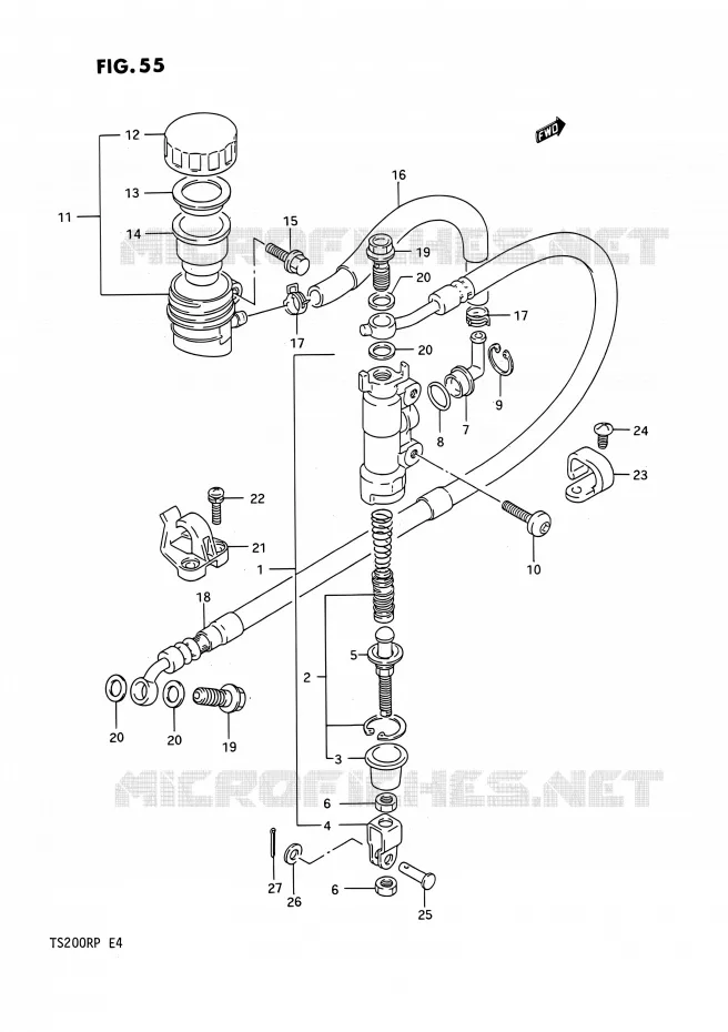ACHTER HOOFDREMCILINDER Suzuki MOTO 200 TS-R 1993  TS200R P (E04,E24)