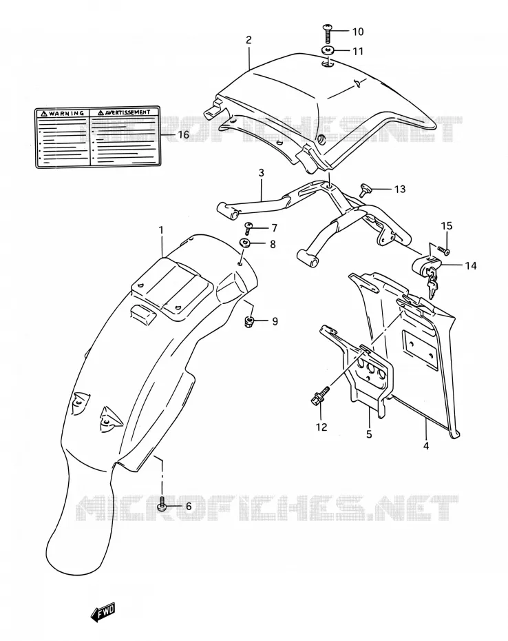ACHTERSPATBORD Suzuki MOTO 200 TS-R 1992  TS200R N (E03,E28,E33)