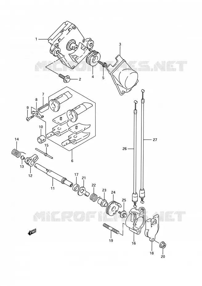 UITLAATKLEP (MODELE M/N) Suzuki MOTO 200 TS-R 1992  TS200R N (E03,E28,E33)