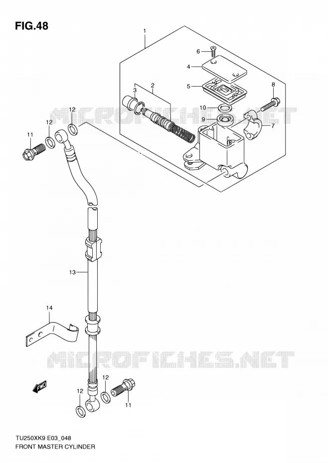 FRONT HOOFDREMCILINDER Suzuki MOTO 250 TU 2010  TU250XL0
