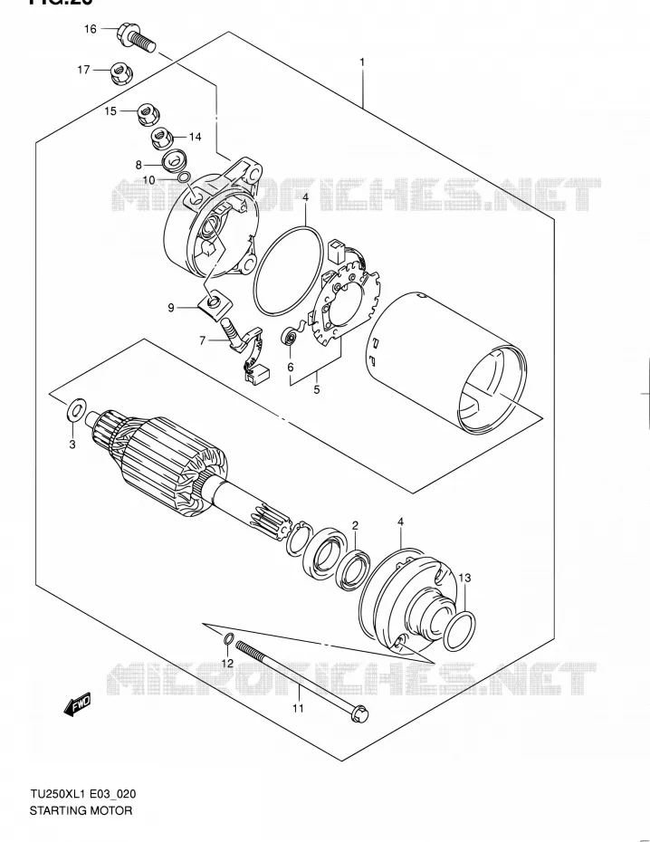 STARTMOTOR Suzuki MOTO 250 TU 2011  TU250X L1 (E03,E33)