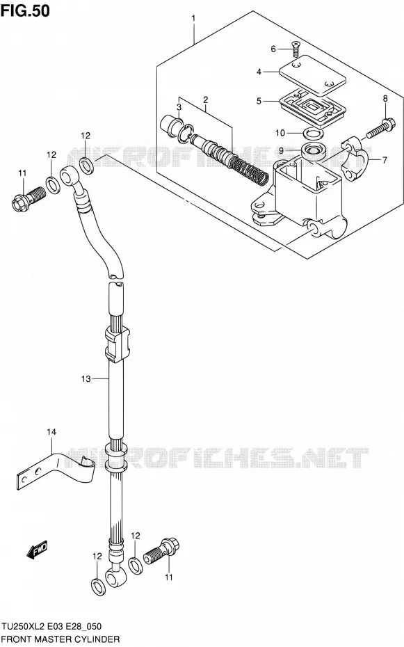 FRONT HOOFDREMCILINDER Suzuki MOTO 250 TU 2012  TU250XL2(E03,E28,E33)