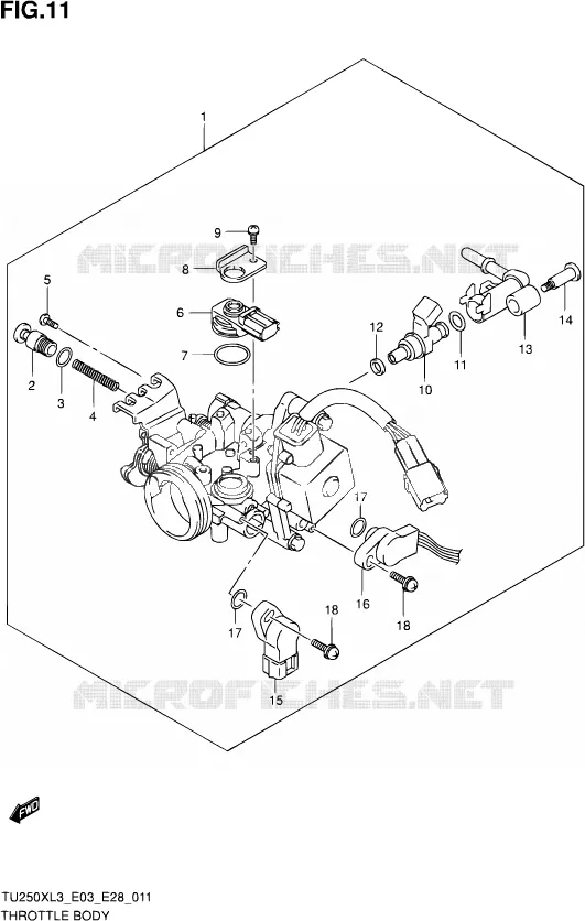 GASKLEPHUIS Suzuki MOTO 250 TU 2013  TU250X L3 (E03,E28,E33)